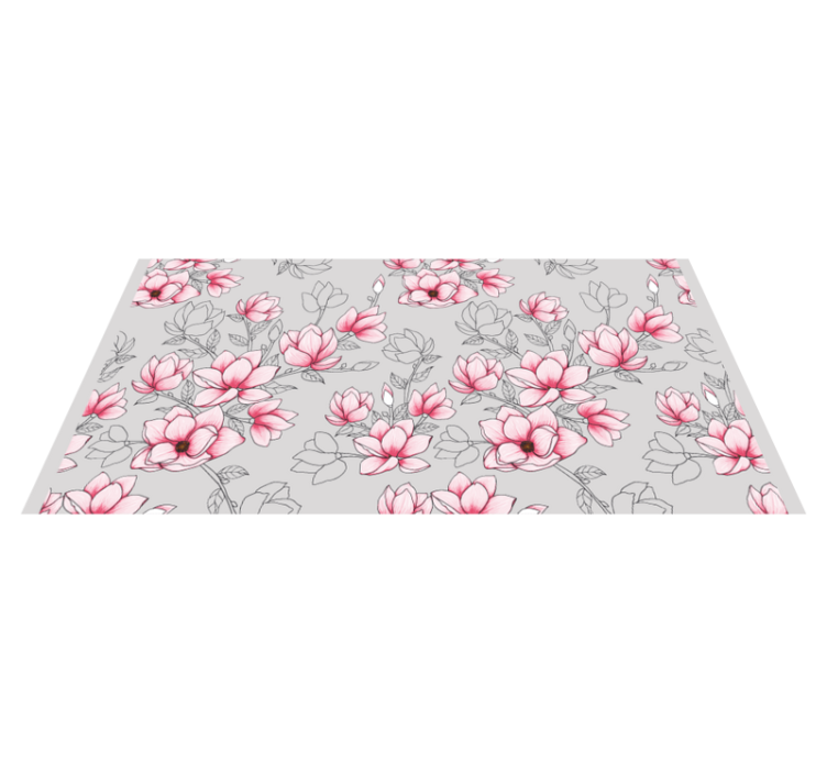 Roze bloesempatroon vinyl tapijt bloemen en planten - TenStickers