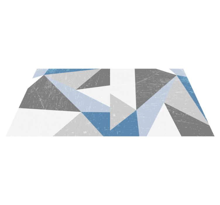 Grijs en blauw driehoekig geometrisch patroon vinyl tapijt - TenStickers