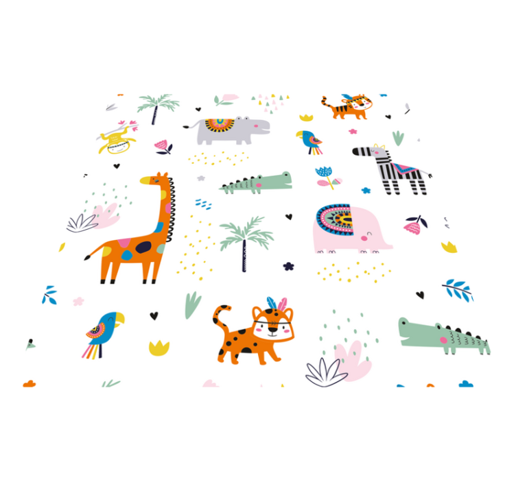 Vrolijk safarithema vinyl tapijt baby - TenStickers