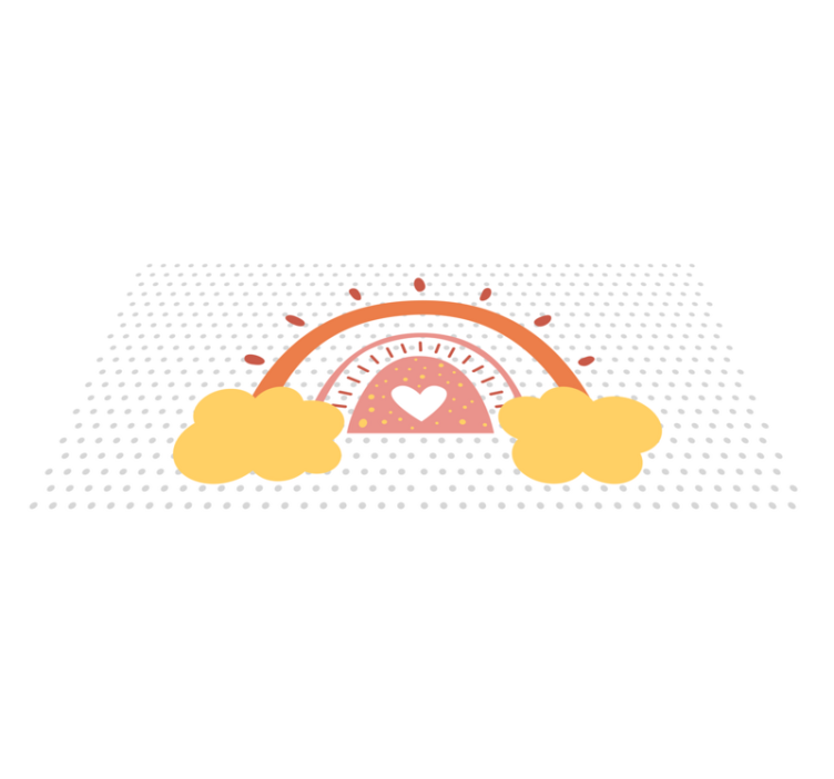 Regenboogwolkenlandschap vinyl tapijt baby - TenStickers