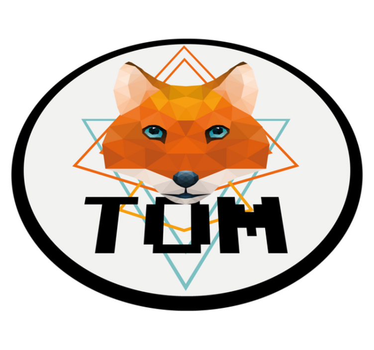 Geometrische vossencirkel vinyl tapijt met naam - TenStickers