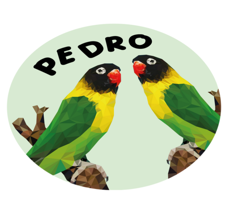 Aanpasbare tortelduifjes vinyl tapijt met naam - TenStickers