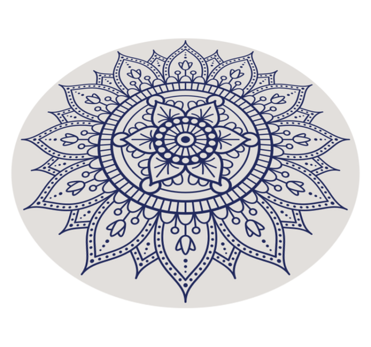 Blauw mandala Vinyl vloerkleed woonkamer - TenStickers