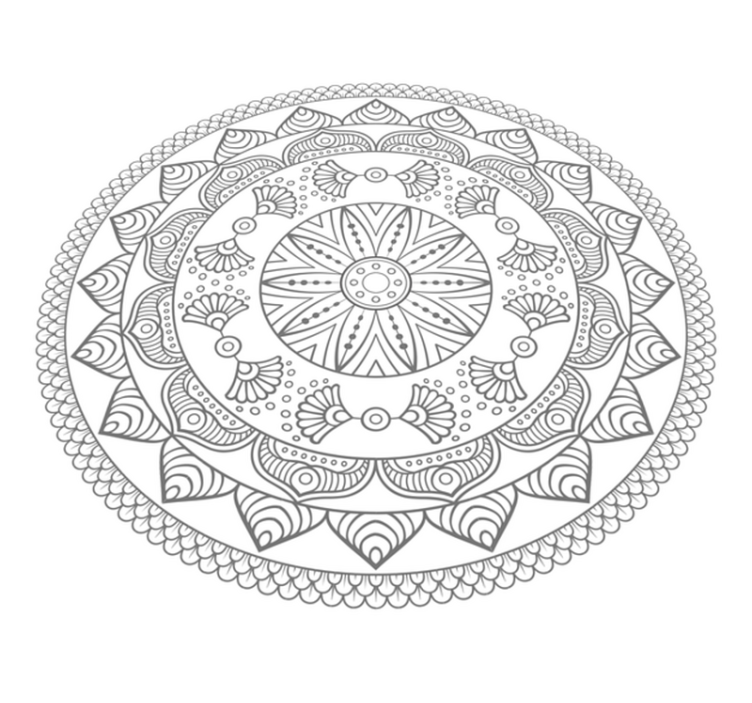 Cirkelvormig mandalapatroon vinyl tapijt mandala - TenStickers
