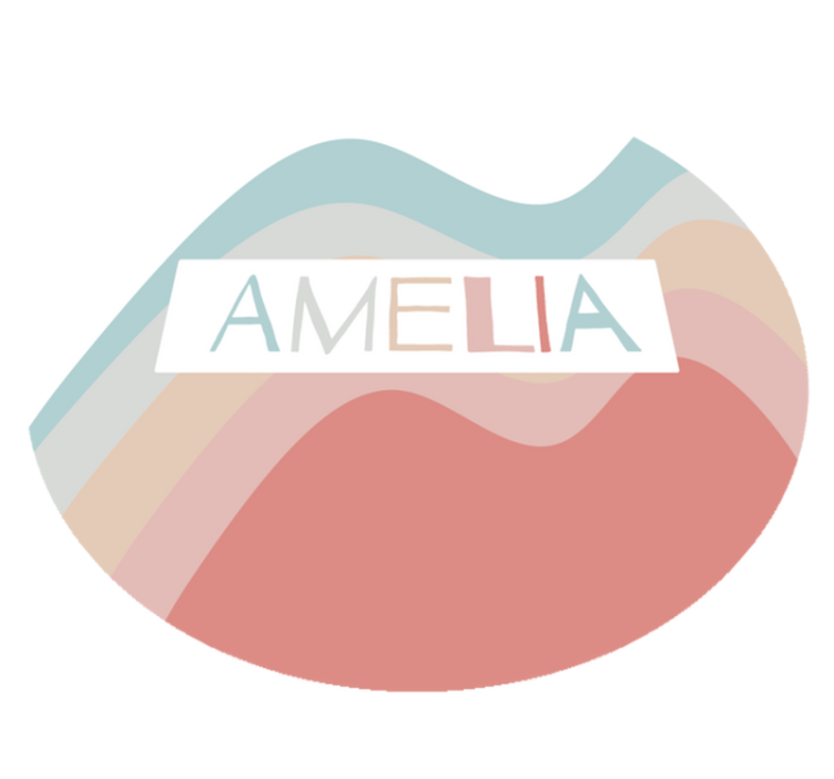 Abstract pastel Vinyl vloerkleed met naam - TenStickers