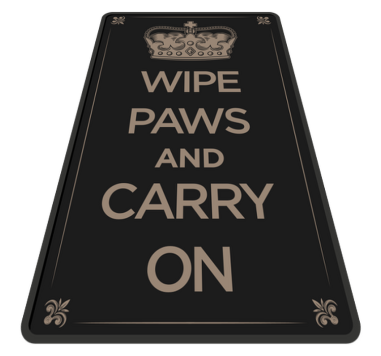 Vinyl tapijt dieren wipe paws and carry on - TenStickers