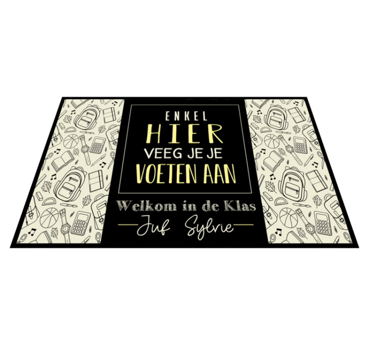 Schoolklas vloerkleed veeg je voeten - TenStickers
