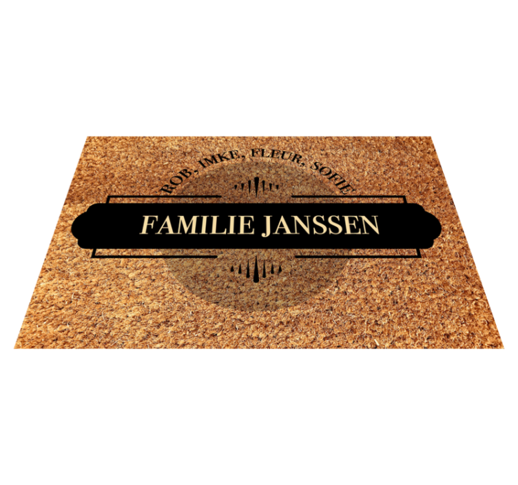 Vinyl vloerkleerd gezin en familienaam - TenStickers