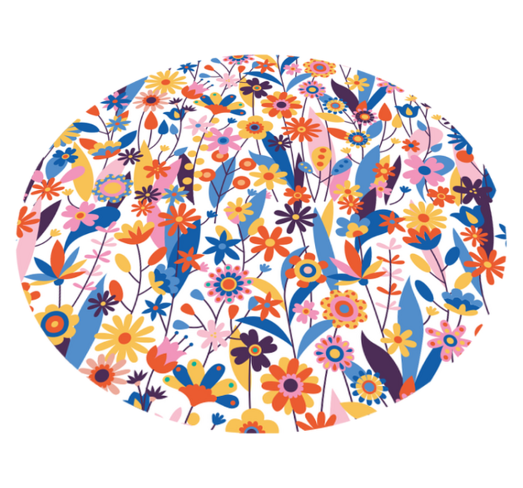 Meerkleurige bloemen Natuur vinyl tapijt - TenStickers