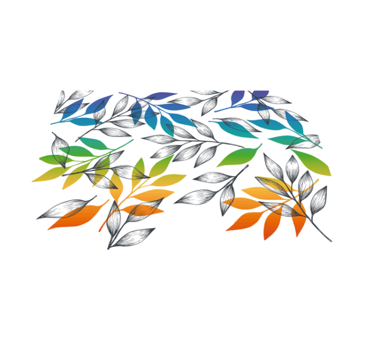 Regenboogkleurige bladeren vinyl tapijt - TenStickers