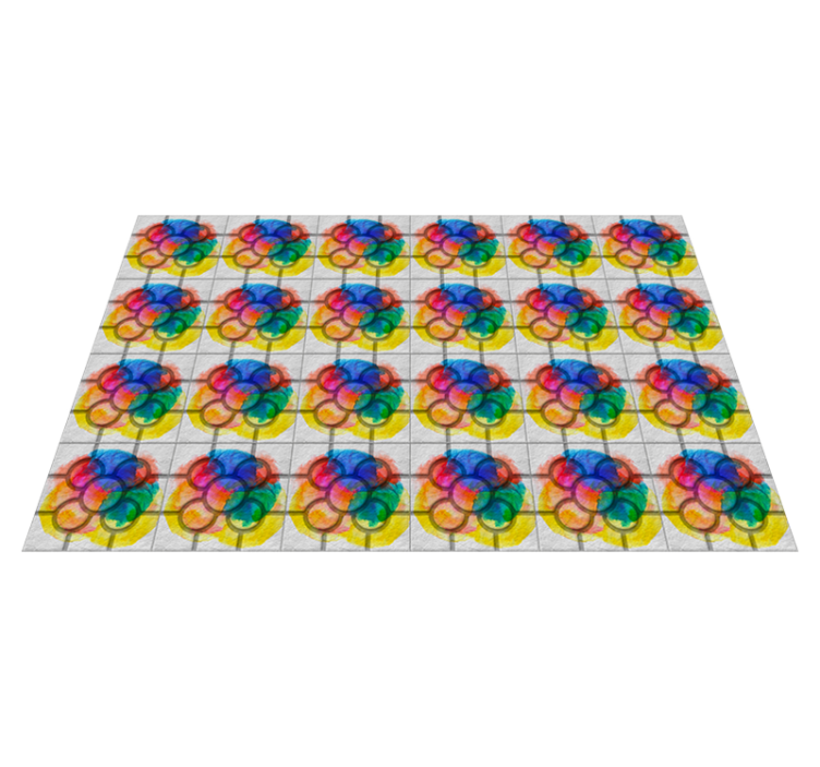 Kleurrijke straattegels van Bilbao vinyl tapijt  - TenStickers