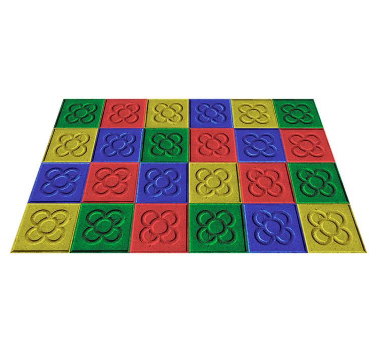 Kleurrijke Ramblas tegels vinyl tapijt - TenStickers