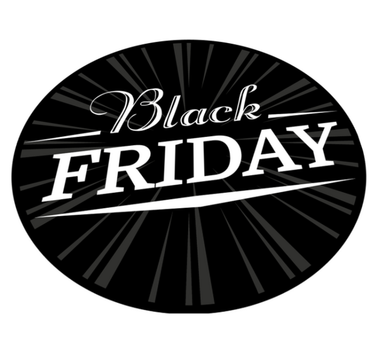 Ronde Black Friday vinyl tapijt zwart - TenStickers