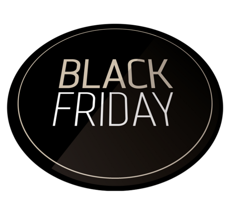 Zwarte Black Friday vinyl tapijt rond - TenStickers