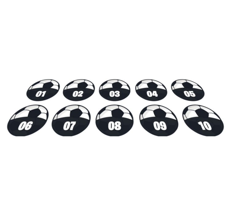 Voetbal trainingspakket vinyl tapijt tiener - TenStickers