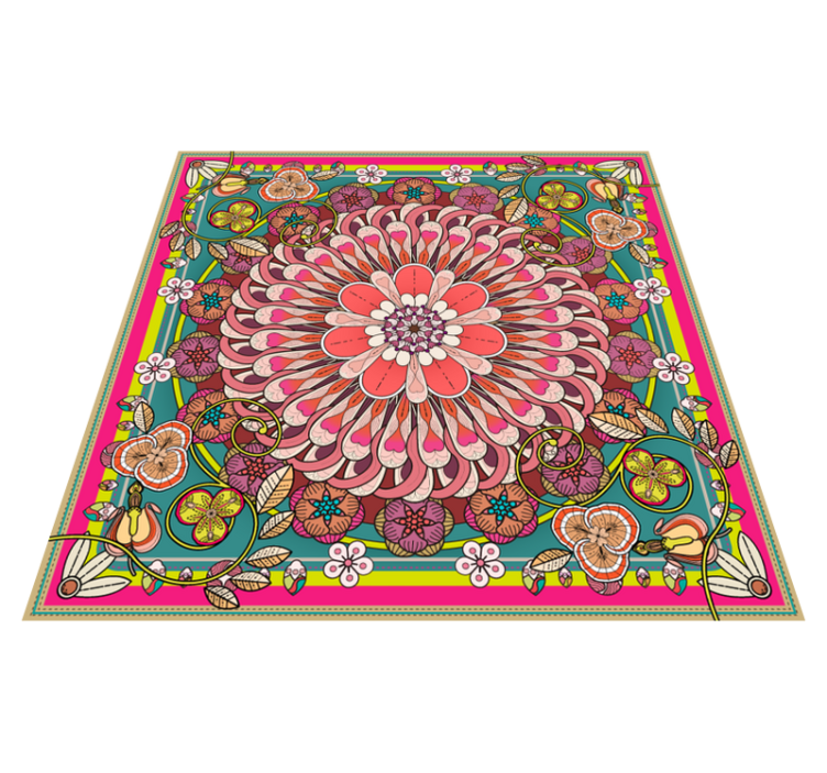 Vinyl tapijt mandala bloesem - TenStickers