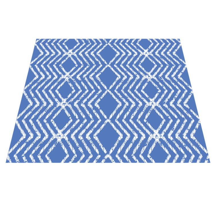 Zigzagpatroon vinyl tapijt blauw - TenStickers