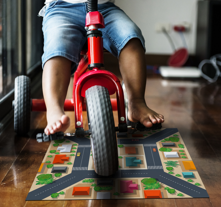 Stads straatbeeld vinyl tapijt snelwegen - TenStickers