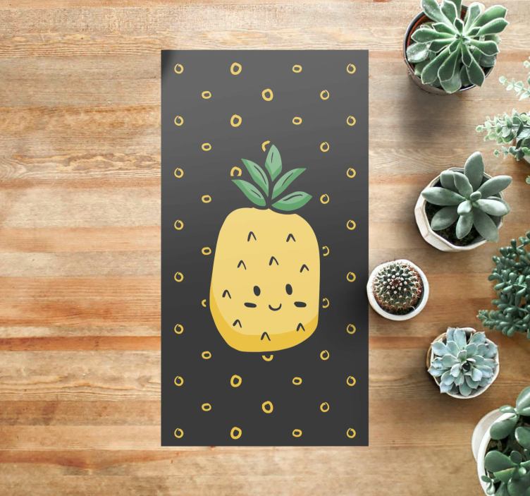 Vrolijke ananas vinyl tapijt kind - TenStickers