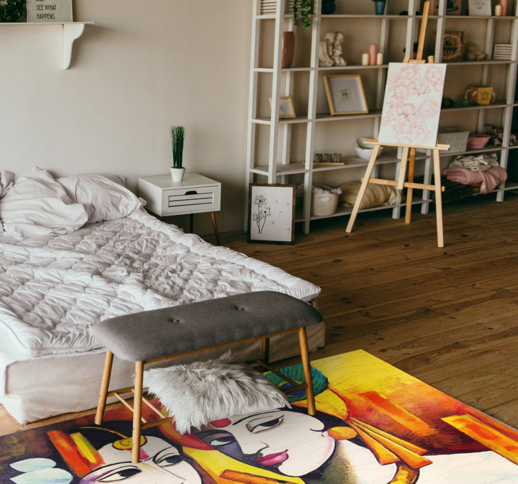 Culturele essentie vinyl tapijt woonkamer - TenStickers