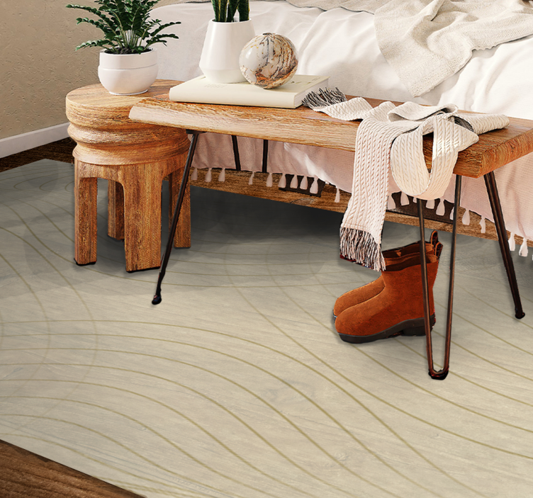 Vloeiende lijnkunst vinyl tapijt minimalistisch - TenStickers