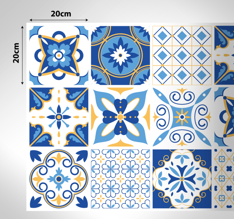 Keramische inspiratie vinyl tapijt tegels - TenStickers