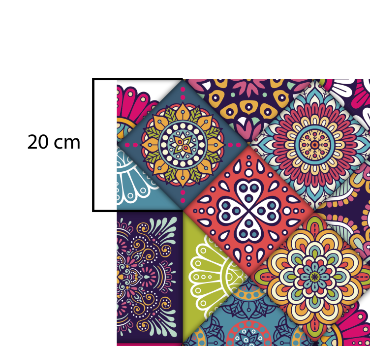 Vinyl tapijt mandala tegel patchwork - TenStickers