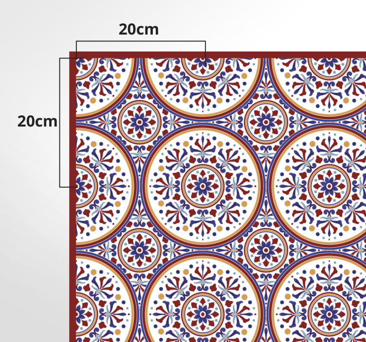 Mozaïek cirkelpatroon vinyl tapijt tegels - TenStickers