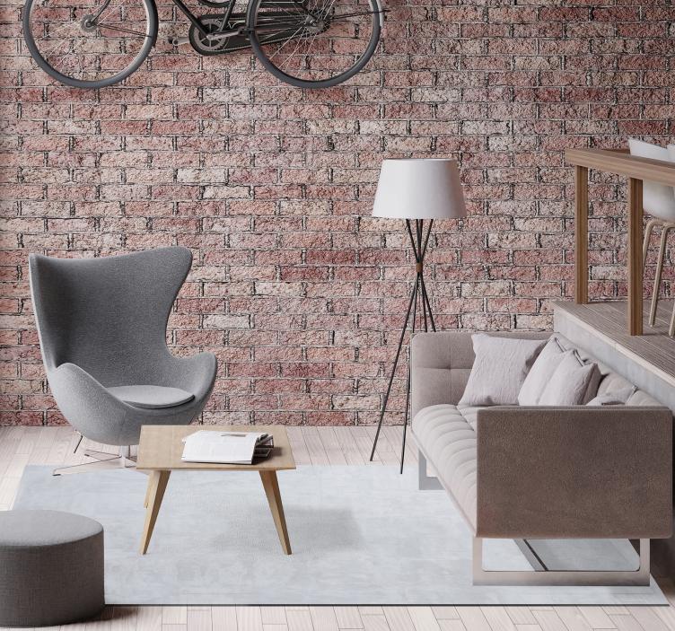 Lichtgrijs beton vinyl tapijt woonkamer - TenStickers