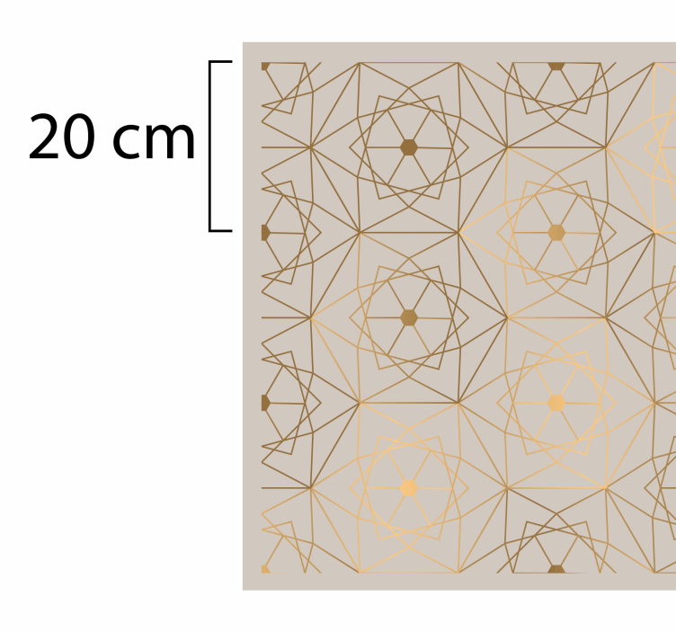 Gouden lijn patroon op grijze vinyl tapijt - TenStickers