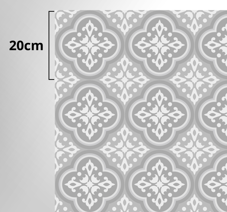 Grijze hydraulische tegels vinyl tapijt keuken - TenStickers