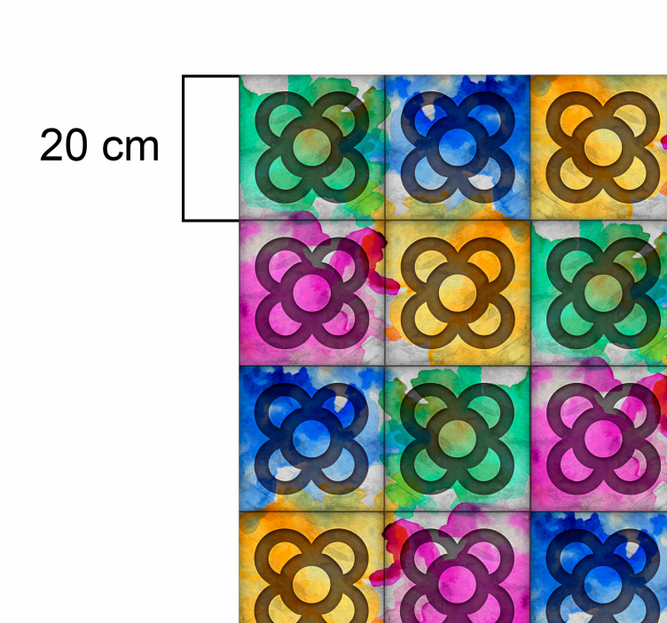 Kleurrijke tegels op vinyl tapijt - TenStickers