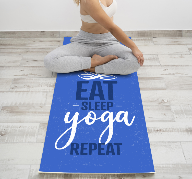 Vinyl yoga tapijt eat sleep repeat - TenStickers