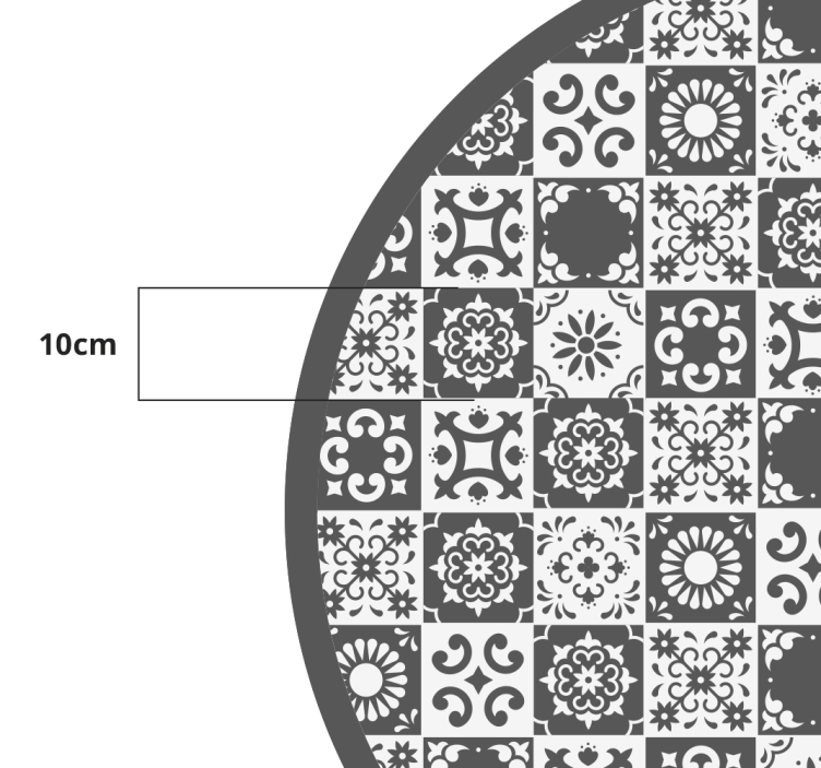 Grijze iberische tegels vinyl tapijt rond - TenStickers