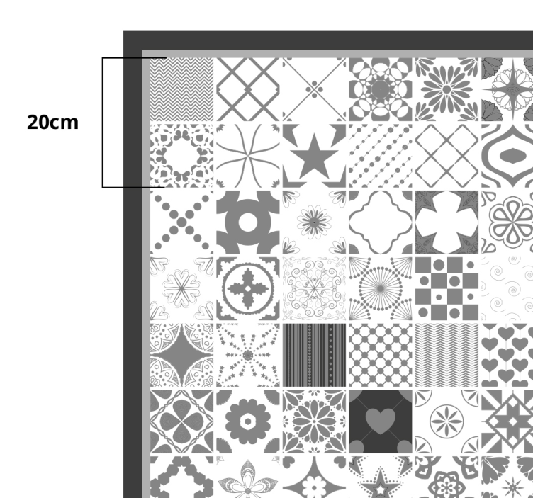 Grijze tegels vinyl tapijt badkamer - TenStickers