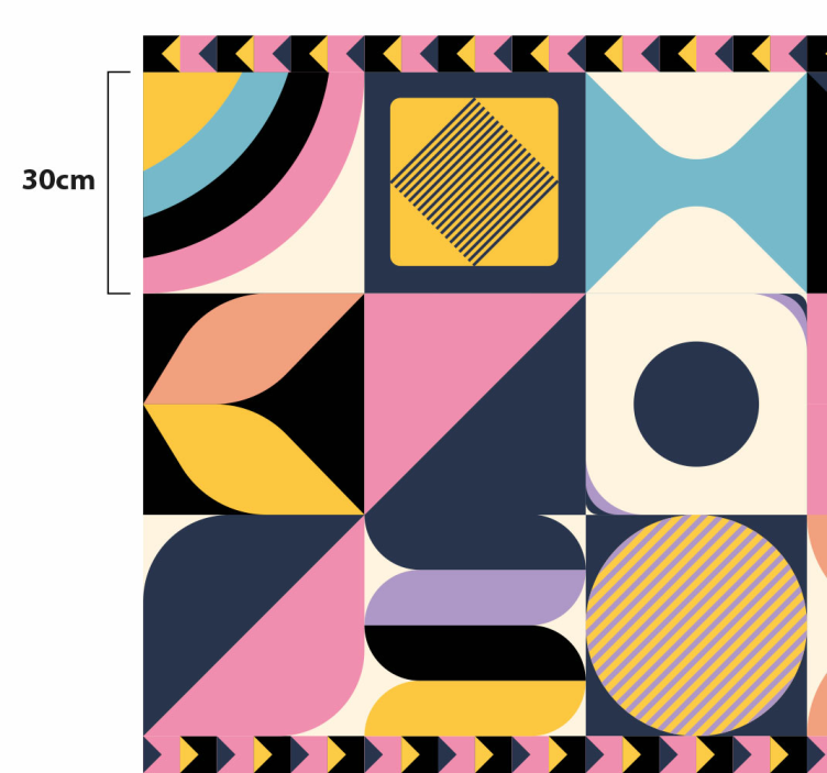 Vinyl tapijt geometrisch kleursegmenten - TenStickers
