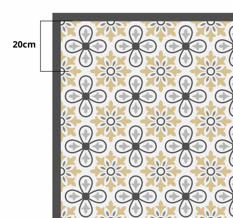 Bloemen geometrische harmonie vinyl tapijt geometrisch - TenStickers