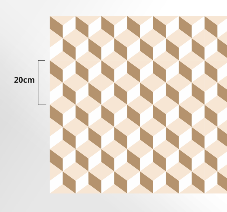 Kubusvormig honingraatpatroon vinyl tapijt keuken - TenStickers