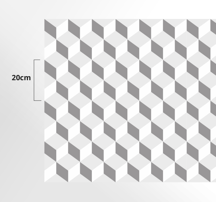 Grijze kubussen vinyl tapijt keuken - TenStickers