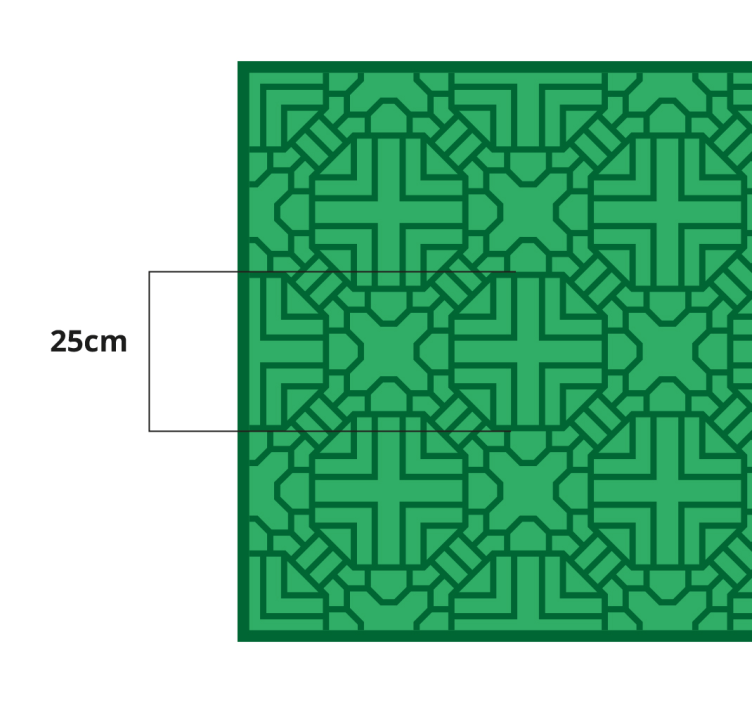 Geometrisch groen motief vinyl tapijt geometrisch - TenStickers