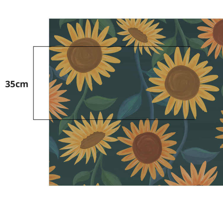 Vintage zonnebloempatroon vinyl tapijt bloemen en planten - TenStickers