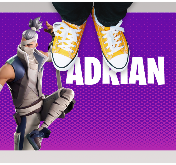 Gepersonaliseerd spelkarakter vinyl tapijt tiener - TenStickers