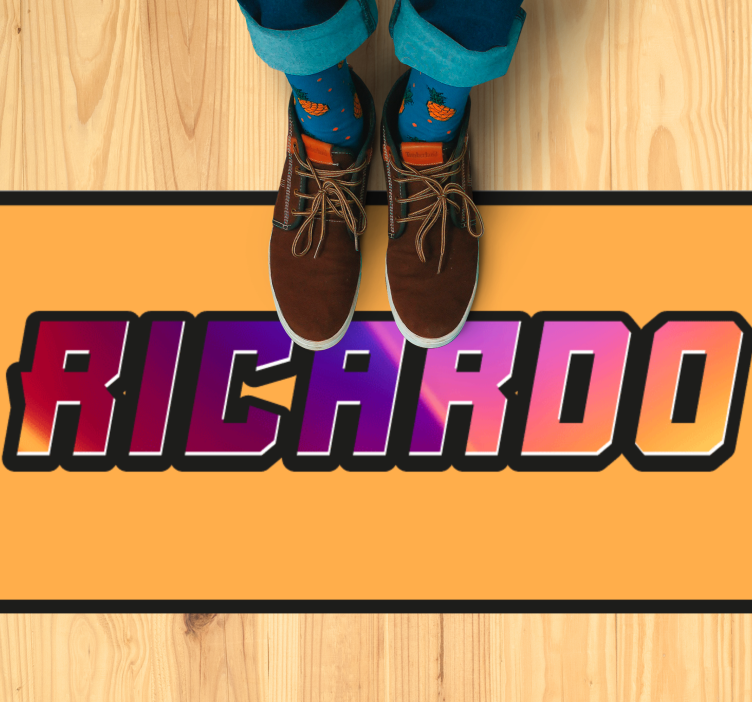 Aangepaste gestructureerde naam vinyl tapijt tiener - TenStickers