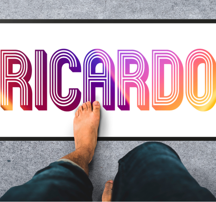 Aangepaste naam neon vinyl tapijt tiener - TenStickers