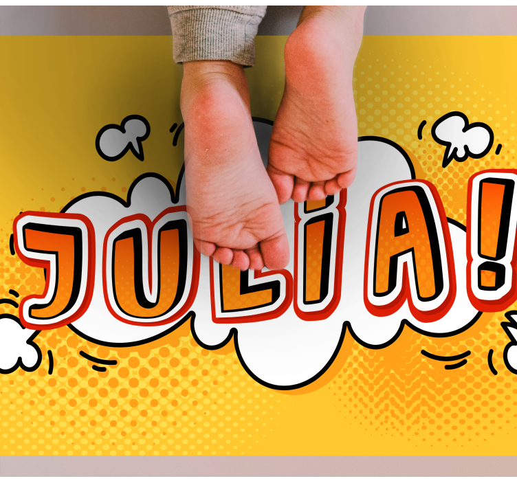 Graffiti naamwolk vinyl tapijt meer kinderen - TenStickers