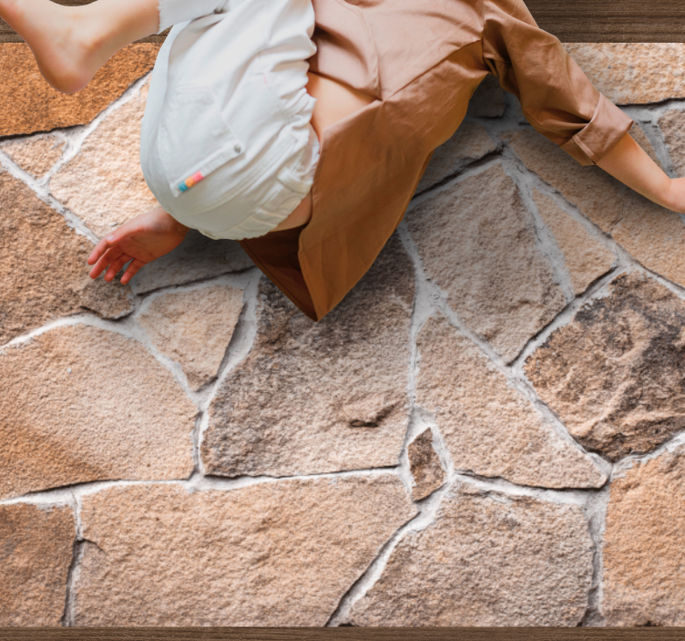 Aards realistisch effect vinyl tapijt stenenstructuur - TenStickers