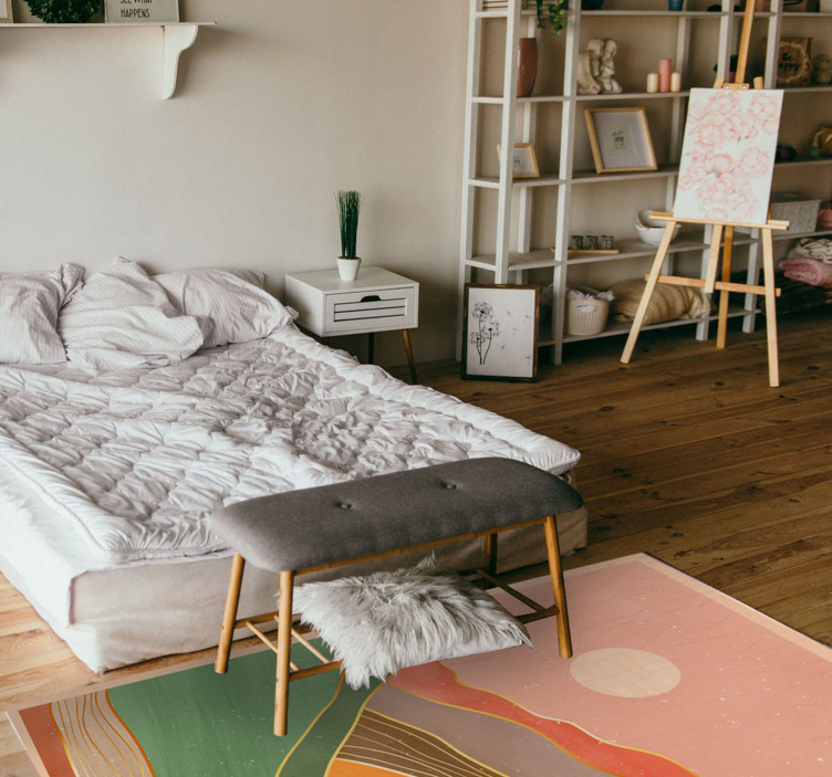 Abstract berglandschap vinyl tapijt modern - TenStickers