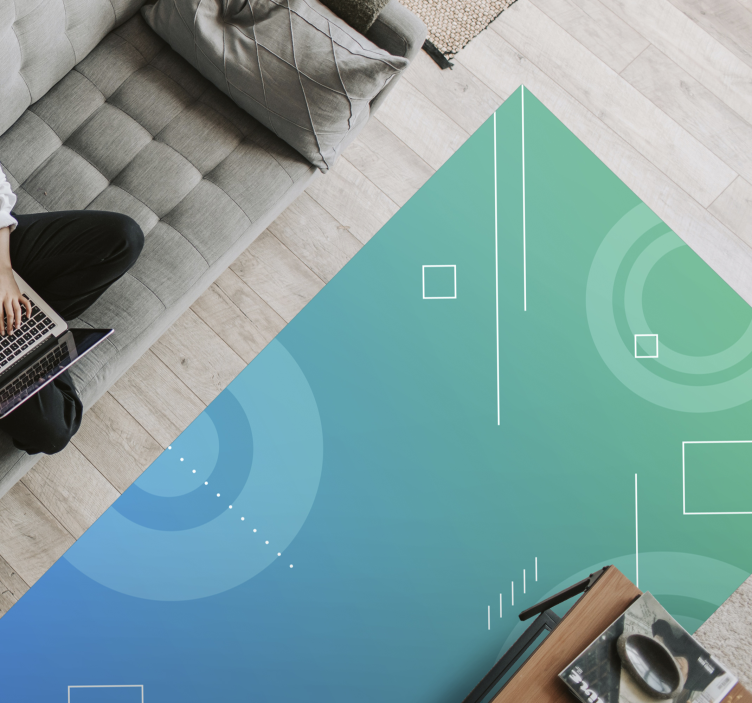 Abstracte geometrische gradiënt vinyl tapijt geometrisch - TenStickers