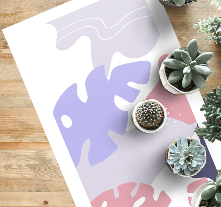 Abstracte monstera vinyl tapijt textuur - TenStickers