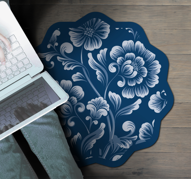 Accent met bloemenmotief vinyl tapijt bloemen en planten - TenStickers